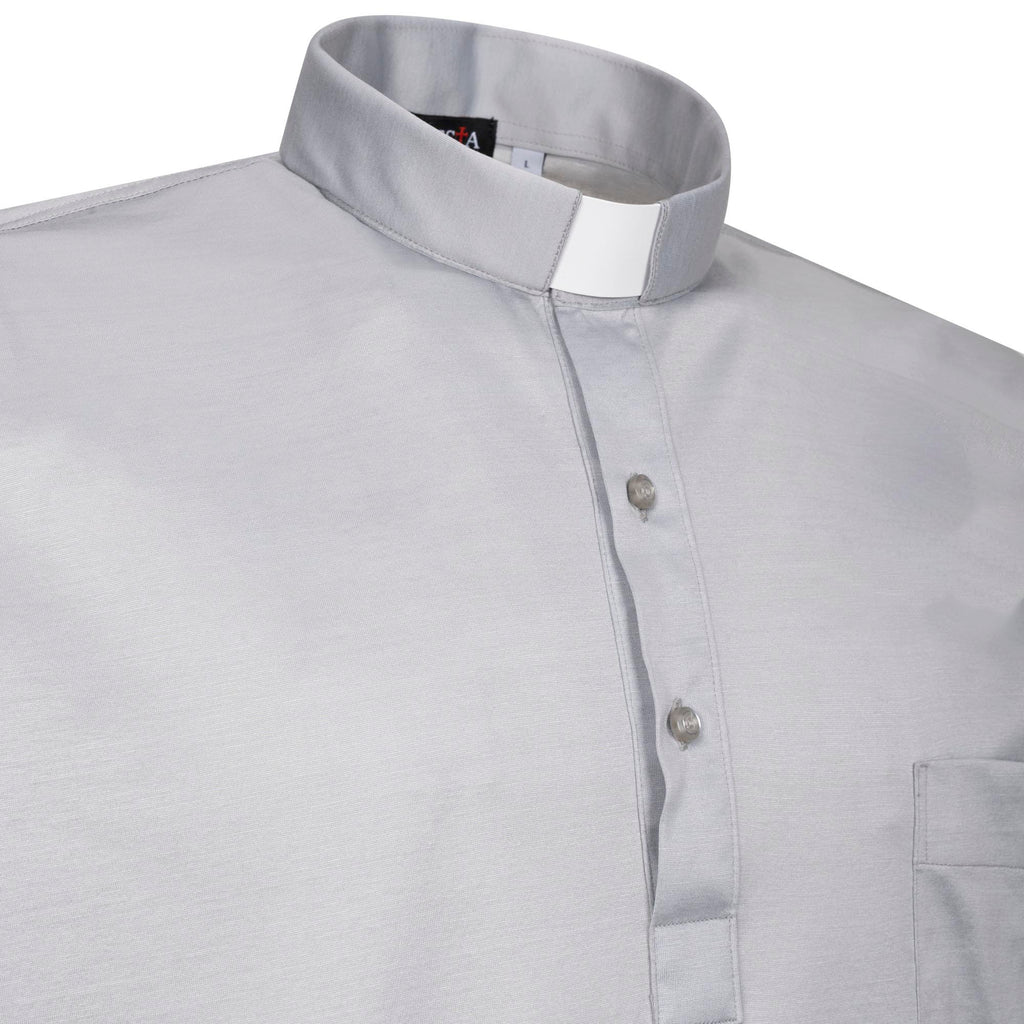 Polo in Filo di Scozia - Grigio Chiaro - 100% Cotone Fresco - Manica Lunga