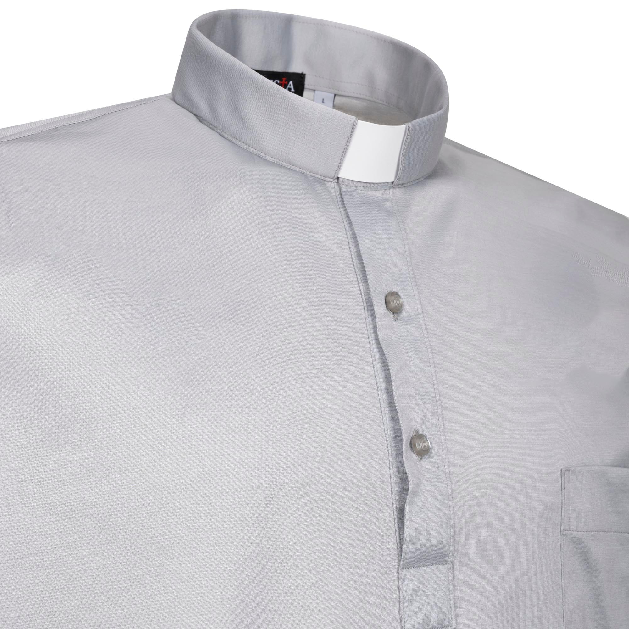 Polo in Filo di Scozia - Grigio Chiaro - 100% Cotone Fresco - Manica Lunga