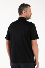 Polo in Filo di Scozia - Nero - 100% Cotone Fresco - Manica Corta