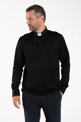 Polo Roma - Blu Navy - Clergy - 100% Cotone Fresco - Manica Lunga