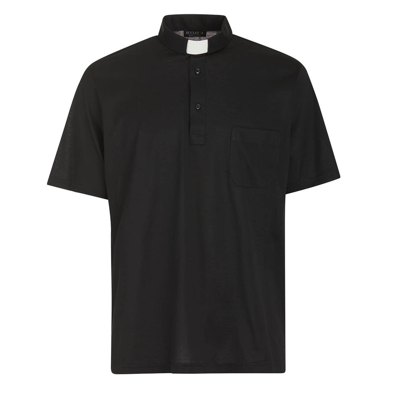 Polo in Filo di Scozia - Nero - 100% Cotone Fresco - Manica Corta