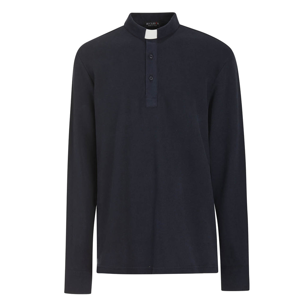 Polo de Franela - Azul - 100% Algodón Cálido - Manga Larga