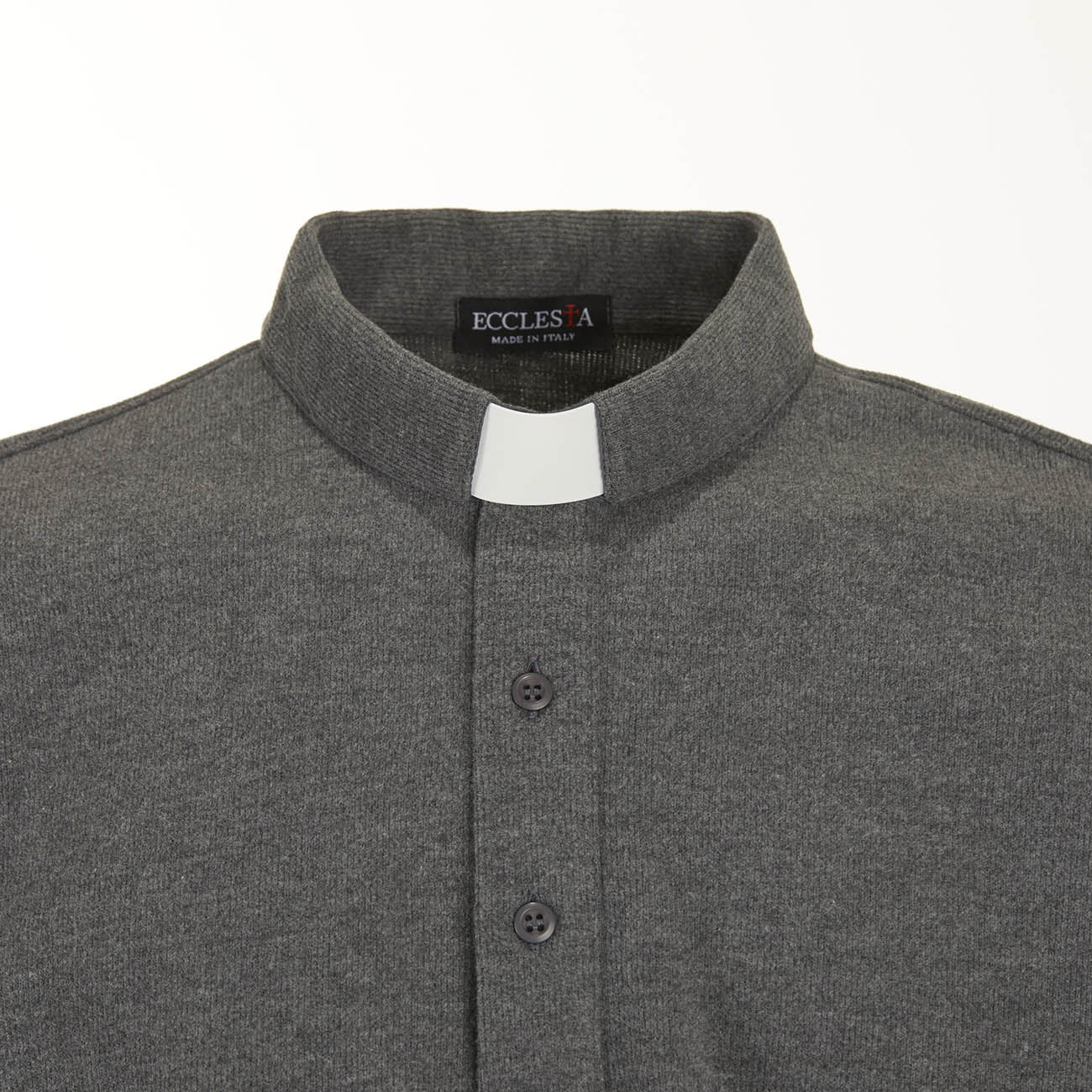 Polo in Flanella - Grigio - 100% Caldo Cotone - Manica Lunga