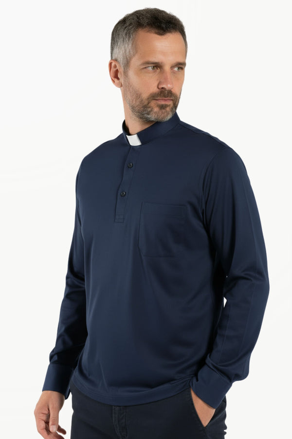 Polo London - Blu - Punto Milano - Manica Lunga