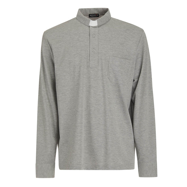 Polo Piquet - Grey - 100% Cotton - Long Sleeve