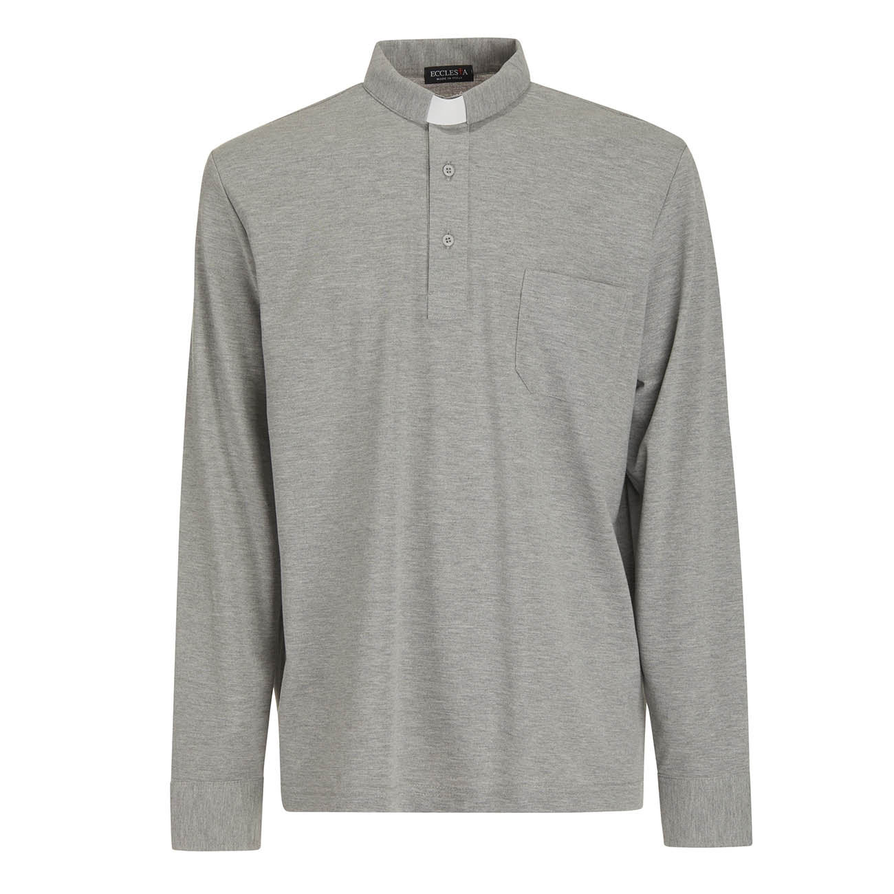 Polo Piquet - Grigio - 100% Cotone - Manica Lunga