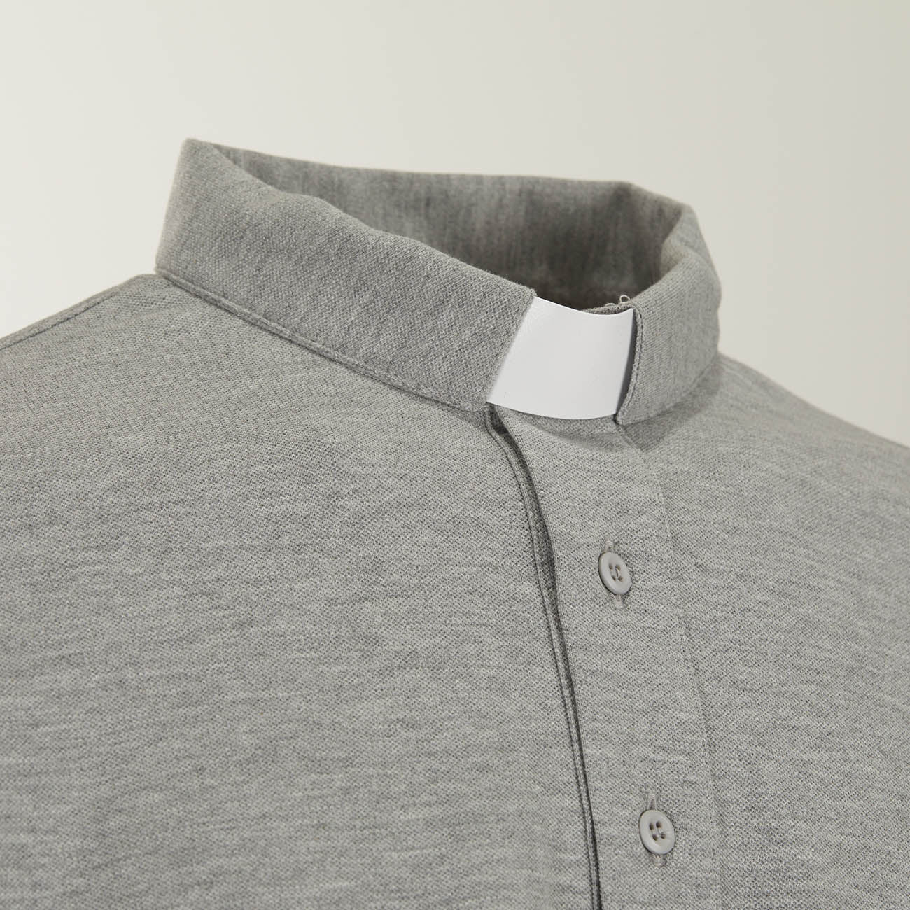Polo Piquet - Grigio - 100% Cotone - Manica Lunga