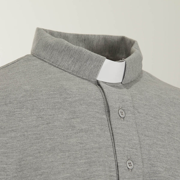 Polo Piquet - Grigio - 100% Cotone - Manica Lunga