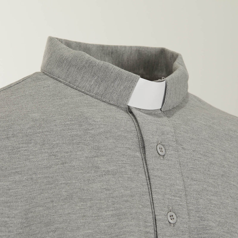 Polo Piquet - Grigio - 100% Cotone - Manica Lunga