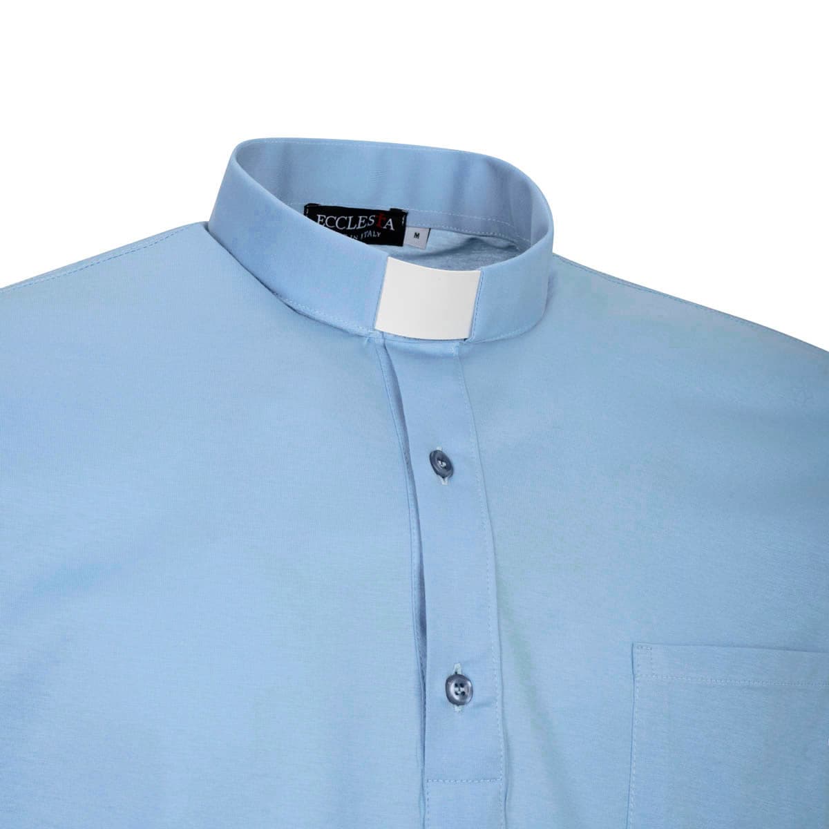Polo Roma - Light Sky - Clergy - 100% Fresh Cotton - Short Sleeve