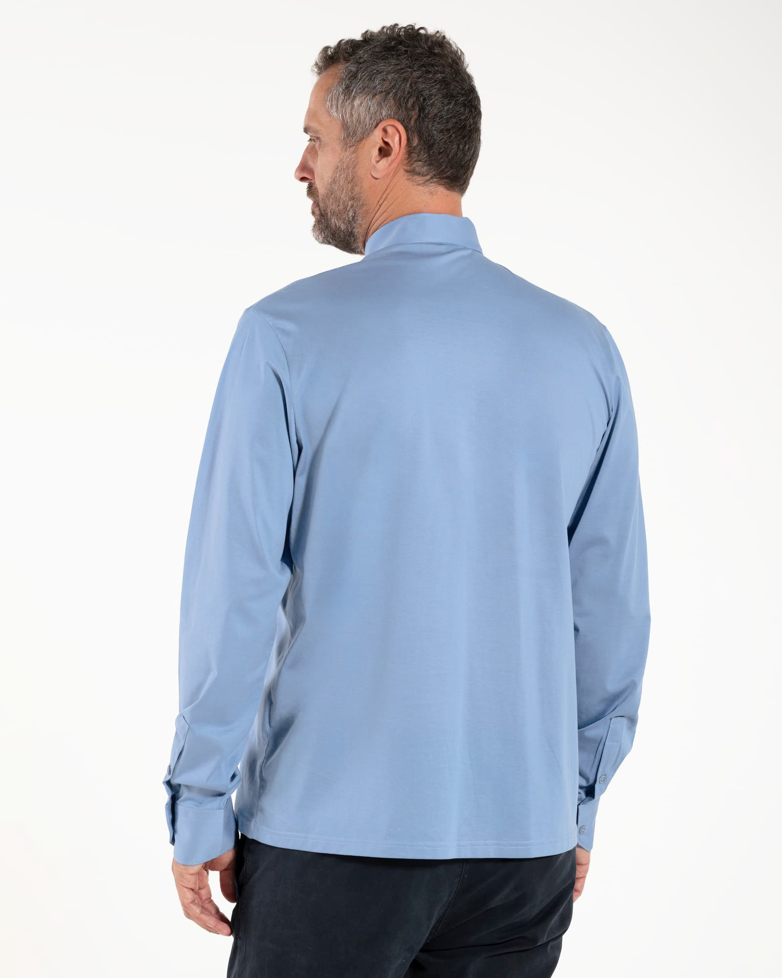Polo Roma - Light Sky - Clergy - 100% Fresh Cotton - Long Sleeve