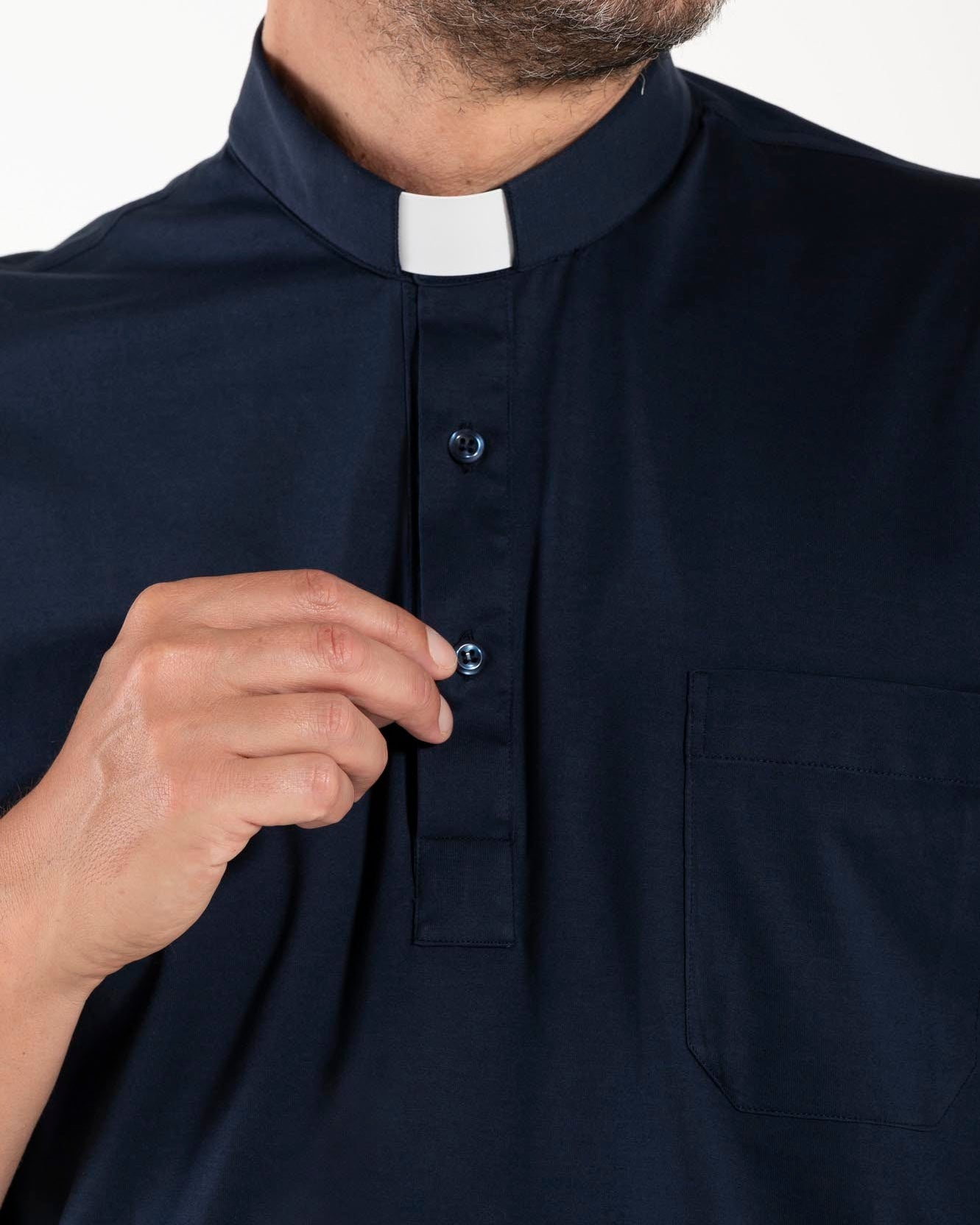 Polo Roma - Blu Navy - Clergy - 100% Cotone Fresco - Manica Corta