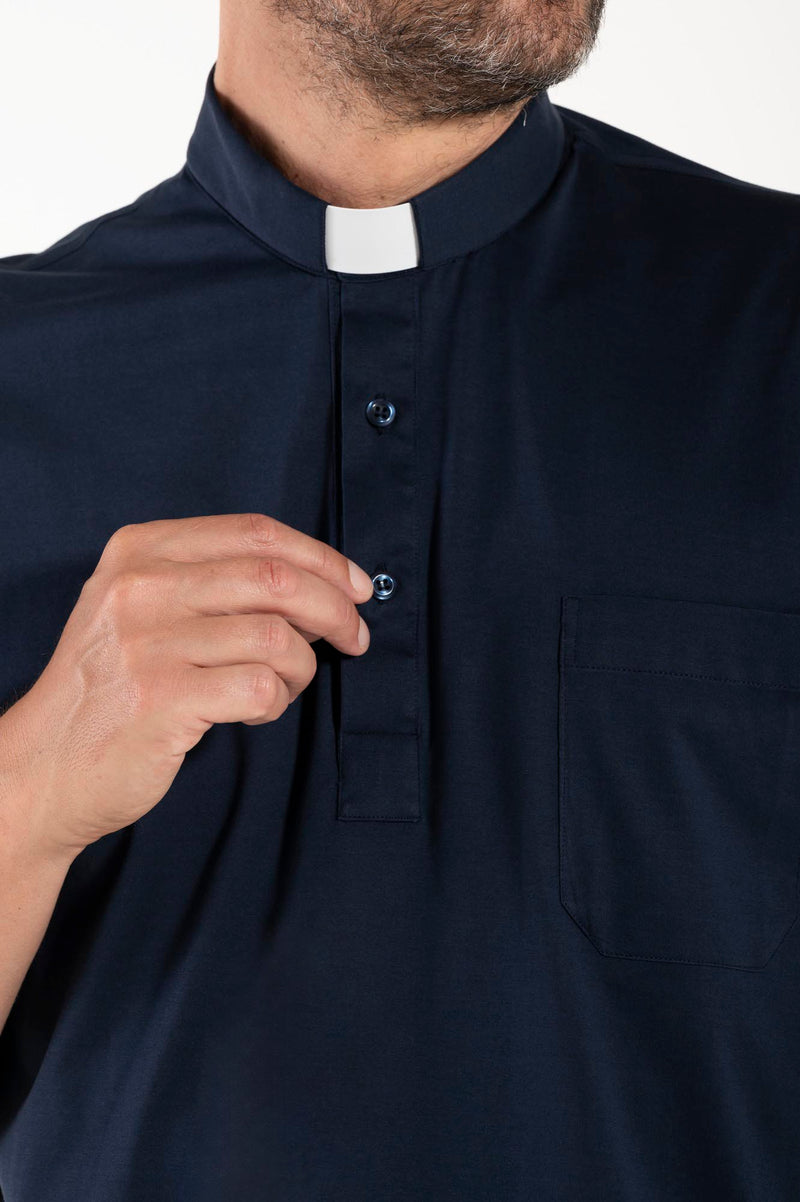 Polo Roma - Blu Navy - Clergy - 100% Cotone Fresco