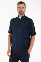 Polo Roma - Blu Navy - Clergy - 100% Cotone Fresco