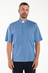 Polo Roma - Celeste - Clergy - 100% Cotone Fresco