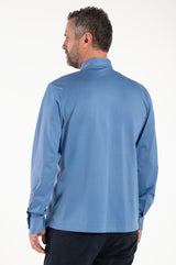 Polo Roma - Celeste - Clergy - 100% Cotone Fresco - Manica Lunga