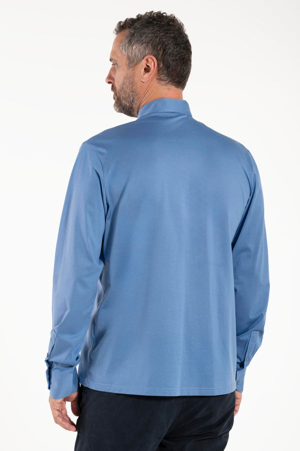 Polo Roma - Celeste - Clergy - 100% Cotone Fresco - Manica Lunga