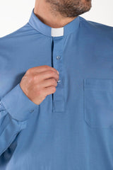 Polo Roma - Celeste - Clergy - 100% Cotone Fresco - Manica Lunga