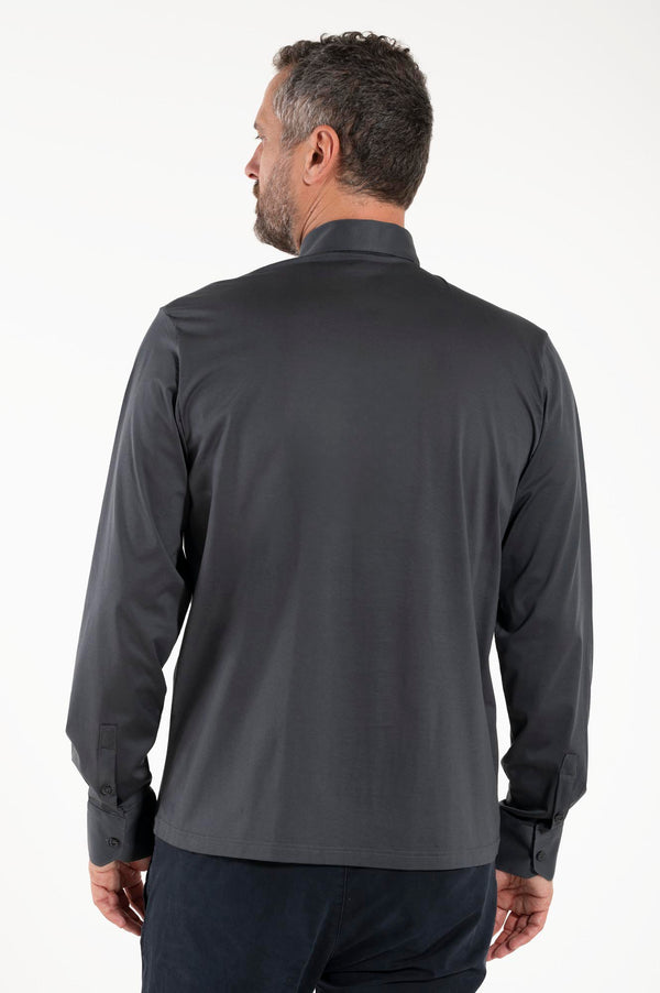 Polo Roma - Grigio - Clergy - 100% Cotone Fresco - Manica Lunga