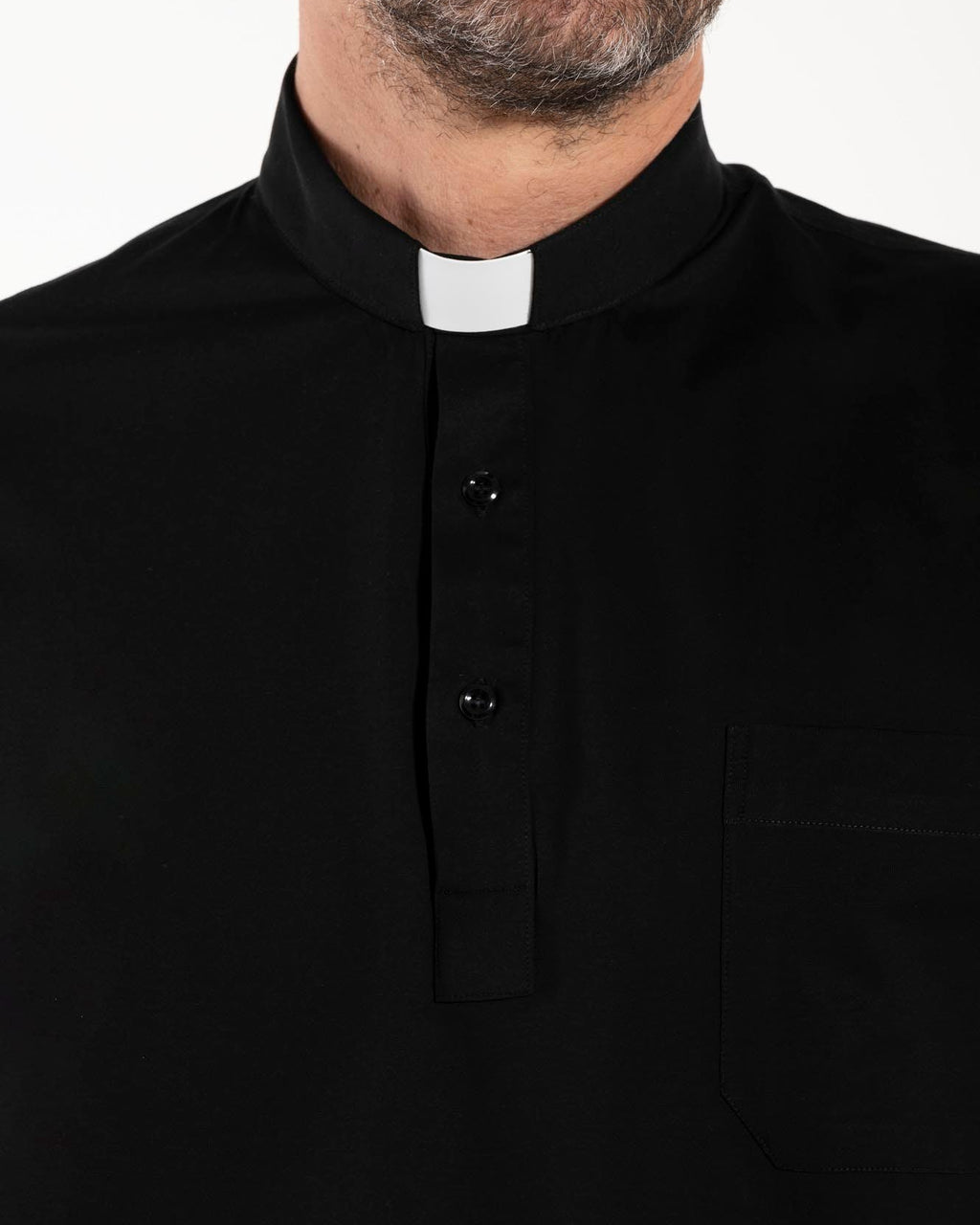 Polo Roma - Nero - Clergy - 100% Cotone Fresco - Manica Corta