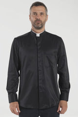 Chemise Avignone - Romaine - Noir - Extensible - Manches Longues