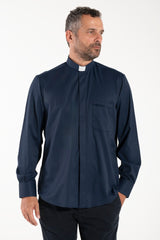 Camicia Avignone - Blu - Clergy - Elasticizzata - Manica Lunga