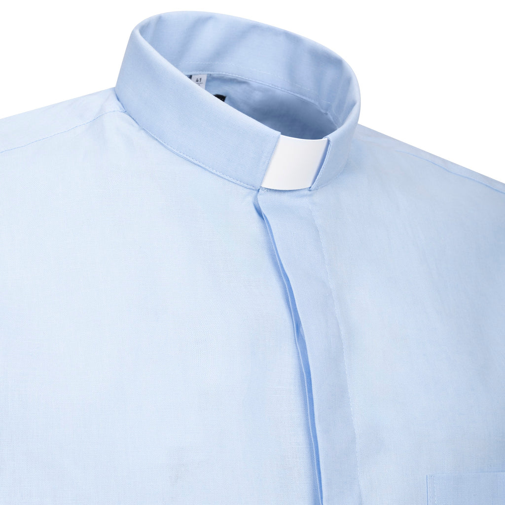 Camicia Misto-Lino - Celeste - Clergy - Manica Corta