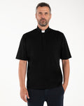 Polo Roma - Nero - Clergy - 100% Cotone Fresco - Manica Corta