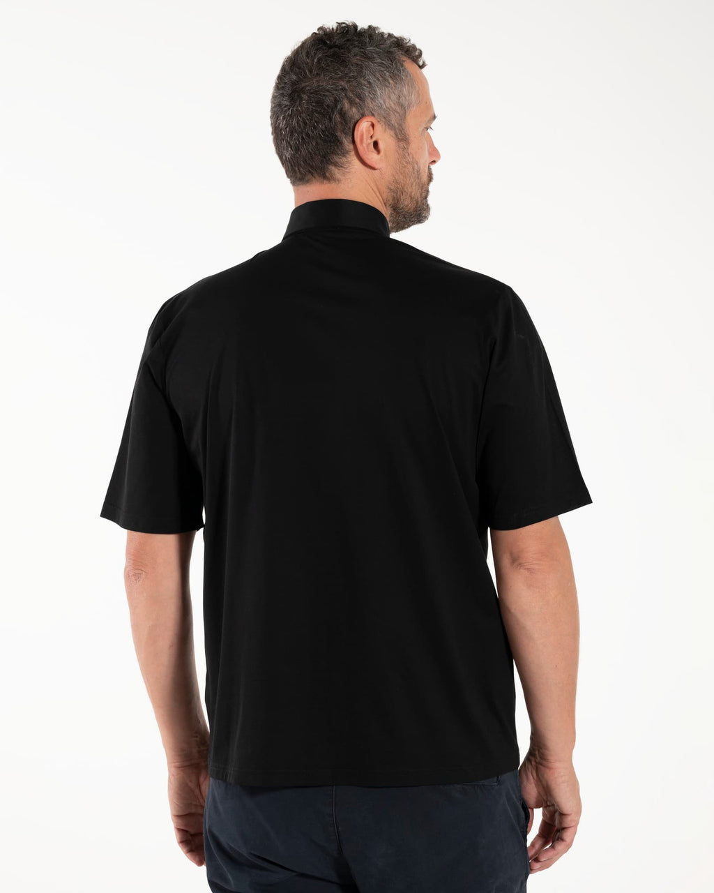 Polo Roma - Nero - Clergy - 100% Cotone Fresco - Manica Corta