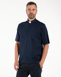 Polo Roma - Azul Marinho - Clero - 100% Algodão Fresco - Manga Curta