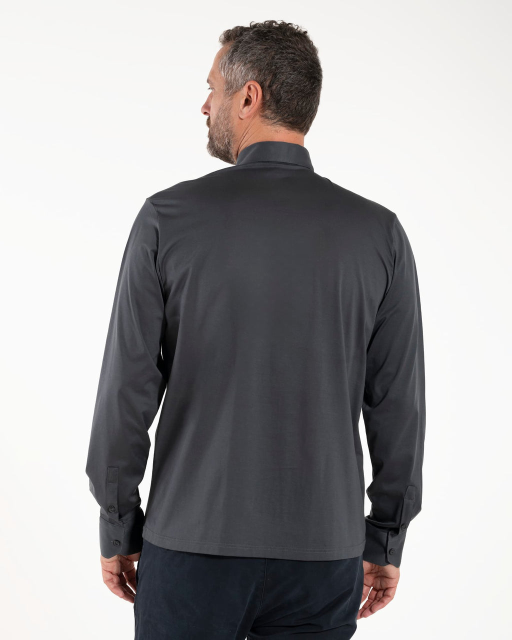 Polo Roma - Grigio - Clergy - 100% Cotone Fresco - Manica Lunga