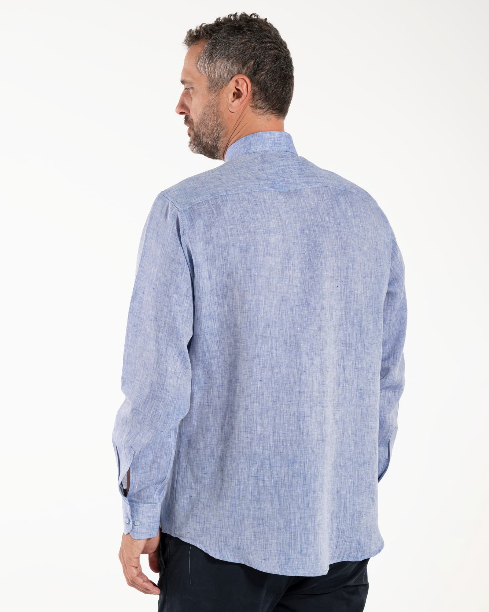 NEW - Camisa de lino - Azul claro - Clero - Manga Larga