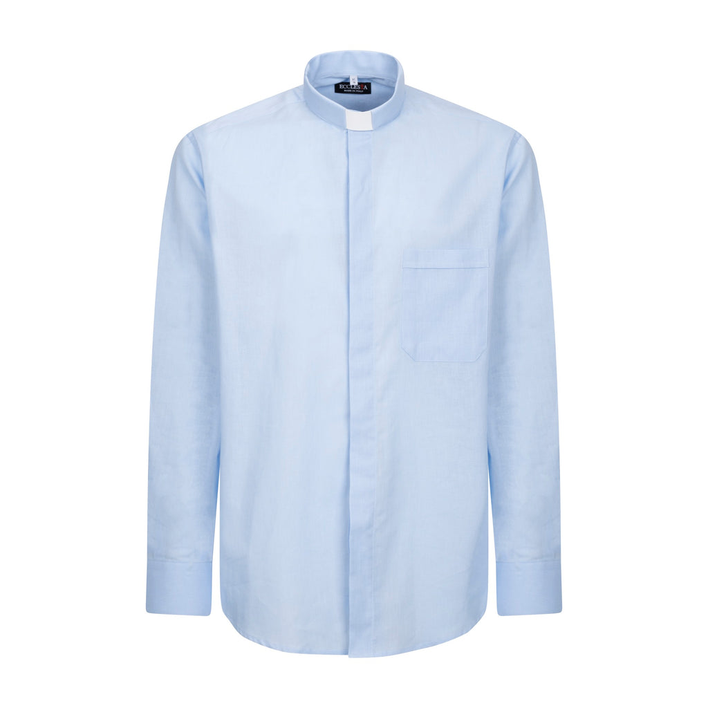 Camisa en mezcla de lino - Azul claro - Clero - Manga larga