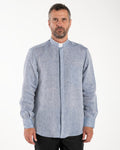 NEW - Camicia in Lino - Denim - Romano - Manica Lunga