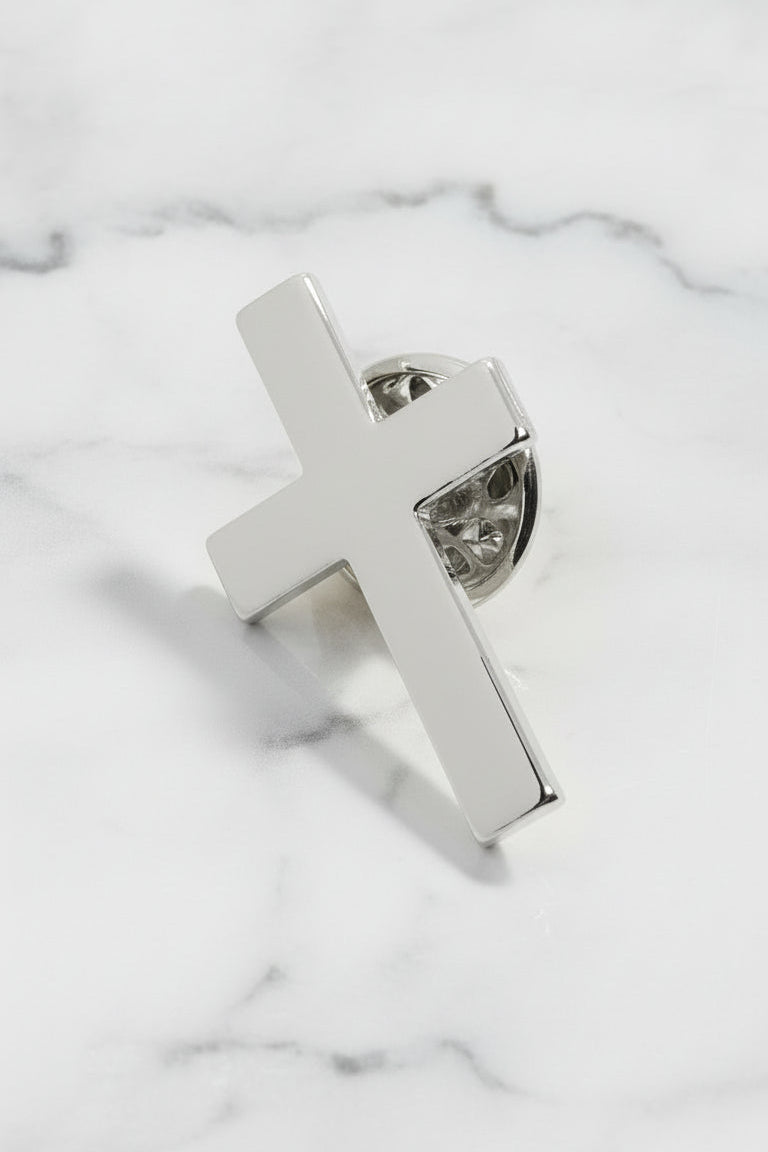 Metal Cross - Brooch - Silver