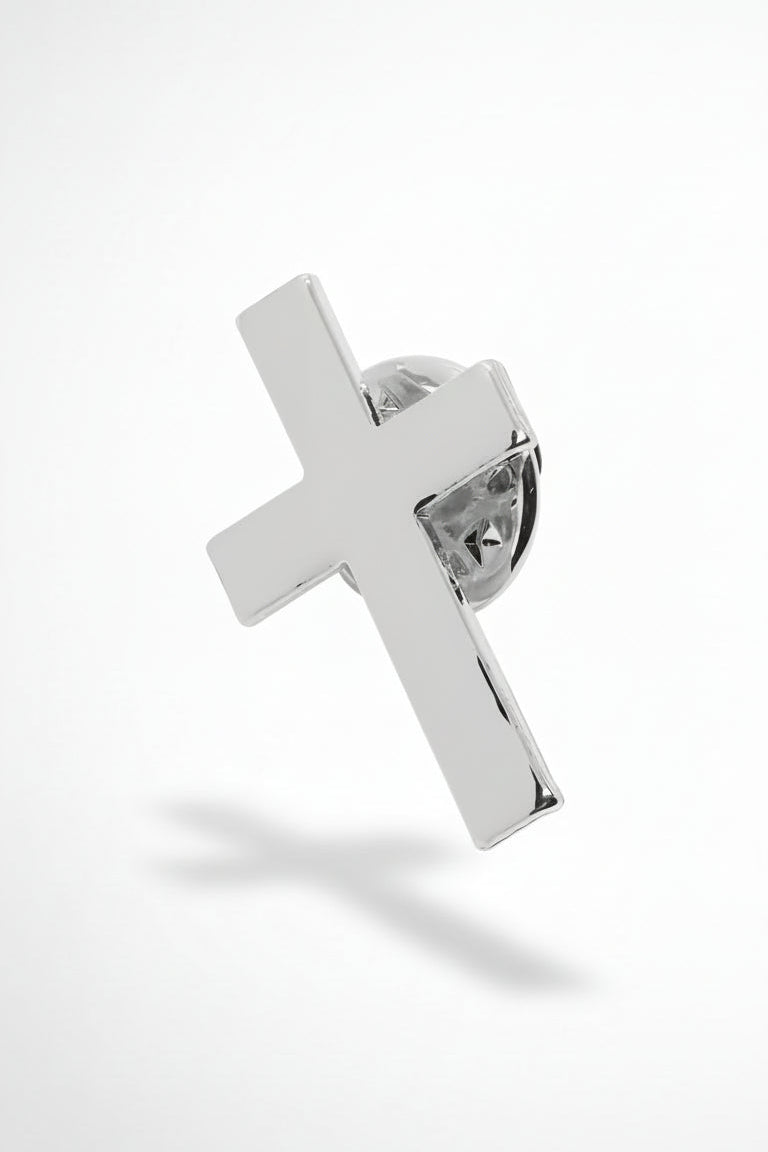 Metal Cross - Brooch - Silver