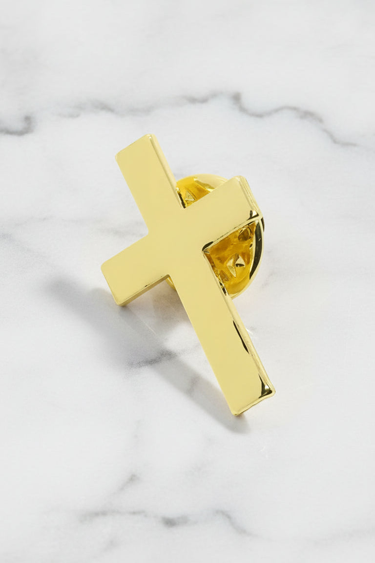 Cruz de metal - Broche - Oro