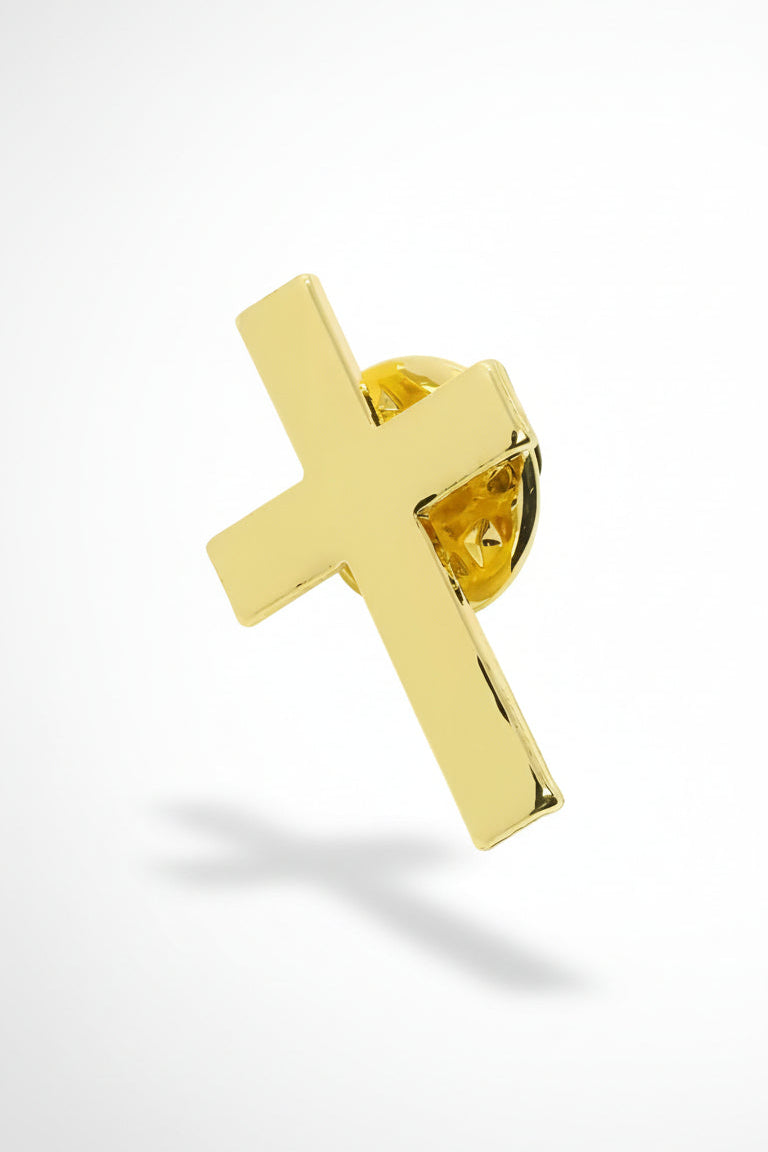 Cruz de metal - Broche - Oro