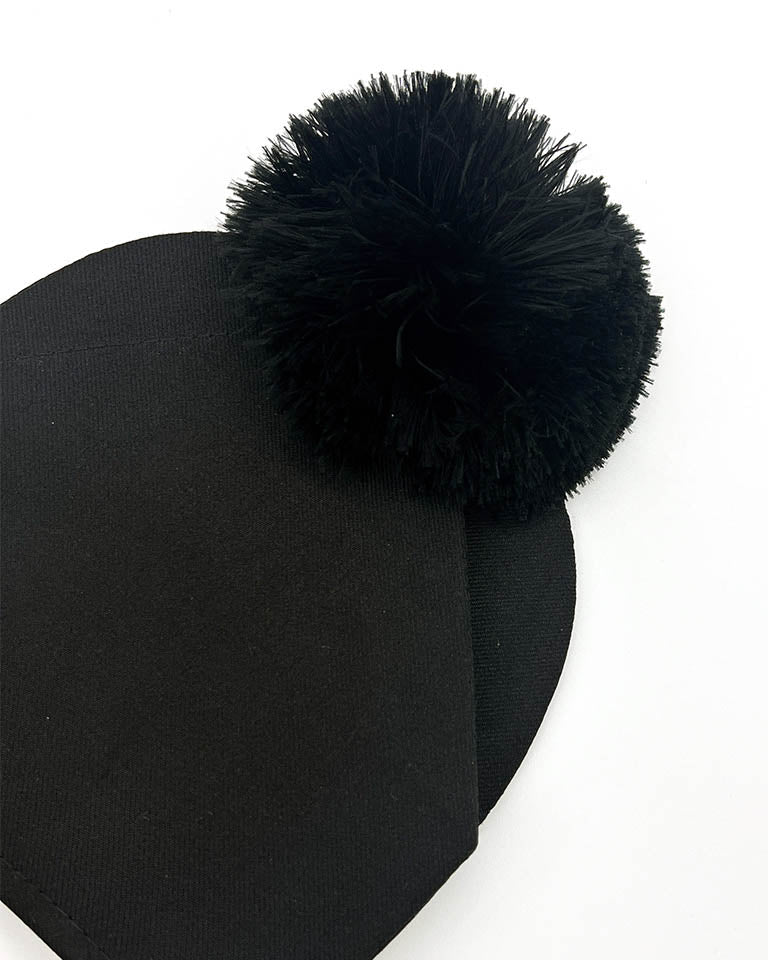 Tricorn - Black - with pompoms