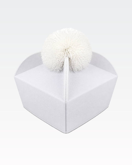 Sombrero tricornio - Blanco - con pompón