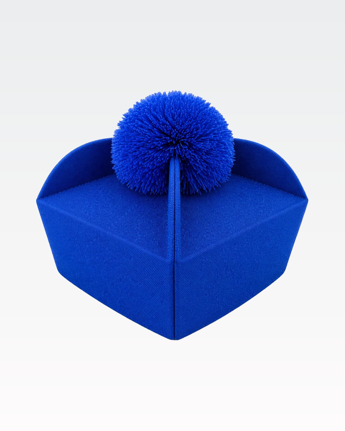 Biretta Tricorno - Blu - con ponpon
