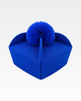 Biretta Tricorno - Blu - con ponpon