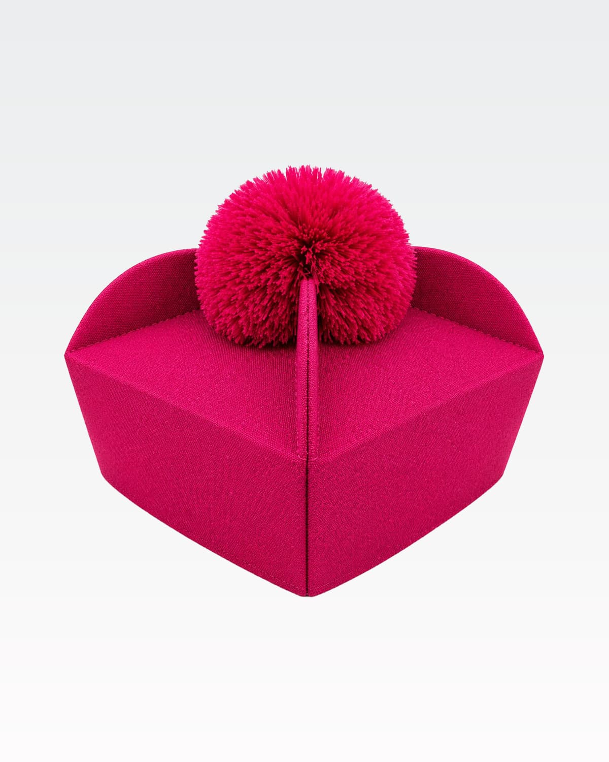 Biretta Tricorno - Fuxia - con ponpon