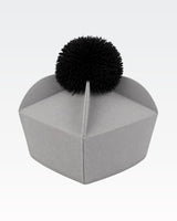 Biretta Tricorno - Grigio/Nero - con ponpon