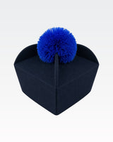Biretta Tricorno - Nero/Blu - con ponpon