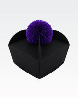 Biretta Tricorno - Nero/Viola - con ponpon