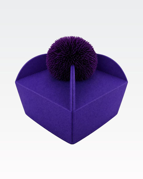 Biretta Tricorno - Viola - con ponpon