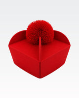 Biretta Tricorno - Rosso - con ponpon