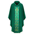 Casula Stolone Cucito - Cristogramma JHS e Spighe di Grano - Verde