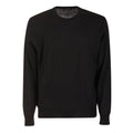 Maglione Girocollo - Nero - Misto Lana Merinos - Manica Lunga
